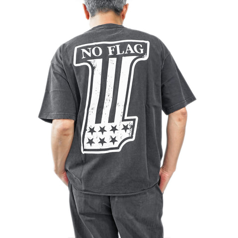 HGS No Flag Vintage Boxy Tee vintage black distressed oversized back graphic model wearing
