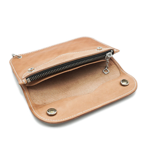 Handmade natural horsehide wallet for workwear and everyday carry internal view