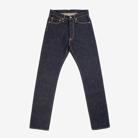 14oz Selvedge Denim Sederhana/Tinggi Seluar Jeans Potongan Tirus IH888S-142 - Indigo