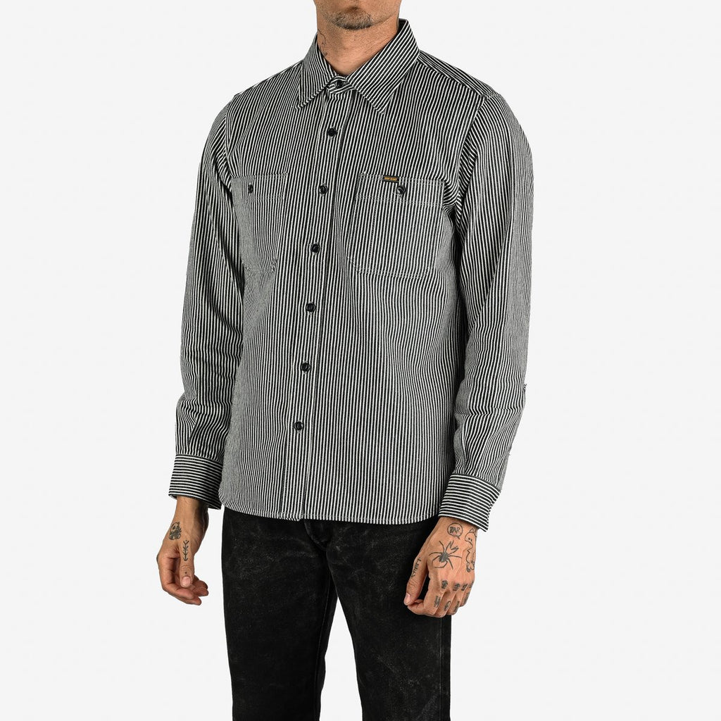 12oz Hickory Stripe Work Shirt IHSH-274 - Indigo – Rugged Gentlemen Shoppe