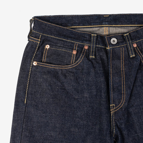 Iron Heart IH-555S-18 in 18oz vintage selvedge denim jeans available at Rugged Gentlemen Shoppe