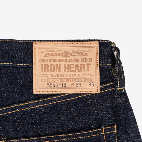 Iron Heart IH-555S-18 in 18oz vintage selvedge denim jeans available at Rugged Gentlemen Shoppe
