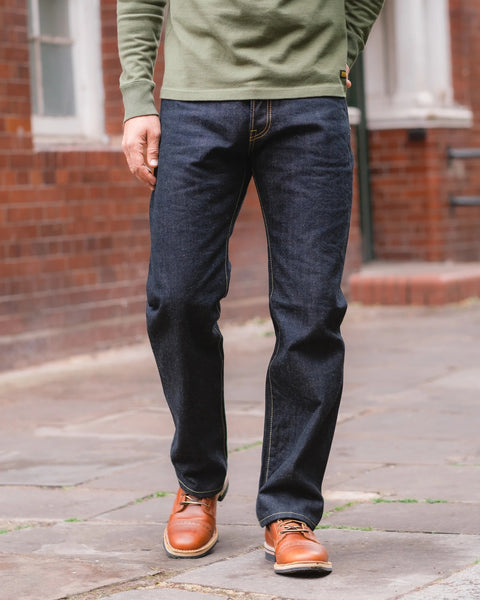 Iron Heart IH-634N in 17oz natural indigo selvedge denim jeans available at Rugged Gentlemen Shoppe