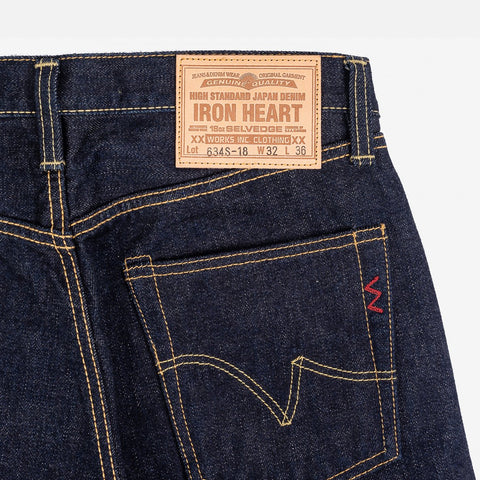 Iron Heart IH-634S-18 in 18oz vintage selvedge denim jeans available at Rugged Gentlemen Shoppe