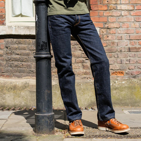 Iron Heart IH-666N 17oz natural indigo selvedge denim jeans available at Rugged Gentlemen Shoppe