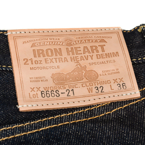 Iron Heart IH-666S-21 in 21oz selvedge denim jeans available at Rugged Gentlemen Shoppe