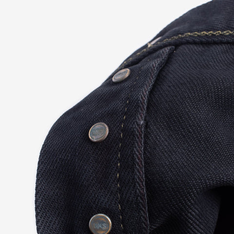 Iron Heart IH-777S-21od in 21oz indigo overdyed black selvedge denim jeans available at Rugged Gentlemen Shoppe