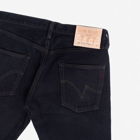 Iron Heart IH-777S-21od in 21oz indigo overdyed black selvedge denim jeans available at Rugged Gentlemen Shoppe