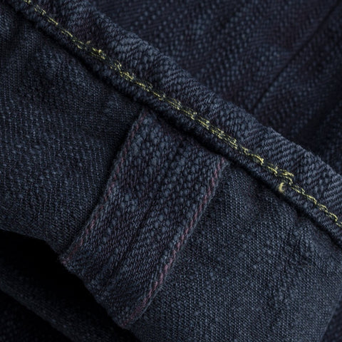 Iron Heart IH-777S-SLBod 16oz slubby selvedge indigo overdyed black denim jeans available at Rugged Gentlemen Shoppe