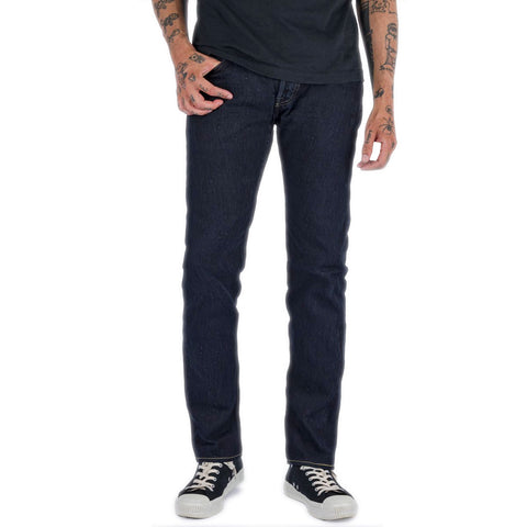 Iron Heart IH-777S-SLBod 16oz slubby selvedge indigo overdyed black denim jeans available at Rugged Gentlemen Shoppe