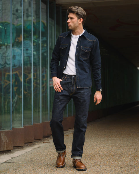 Iron Heart IH-888N in 17oz natural indigo selvedge denim jeans available at Rugged Gentlemen Shoppe