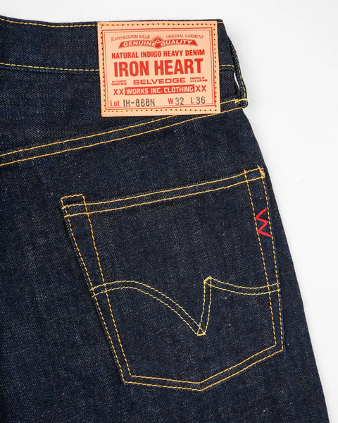 Iron Heart IH-888N in 17oz natural indigo selvedge denim jeans available at Rugged Gentlemen Shoppe