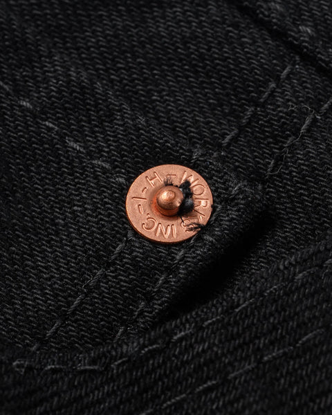 Iron Heart IH-888S-142BB in 14oz black selvedge denim jeans available at Rugged Gentlemen Shoppe
