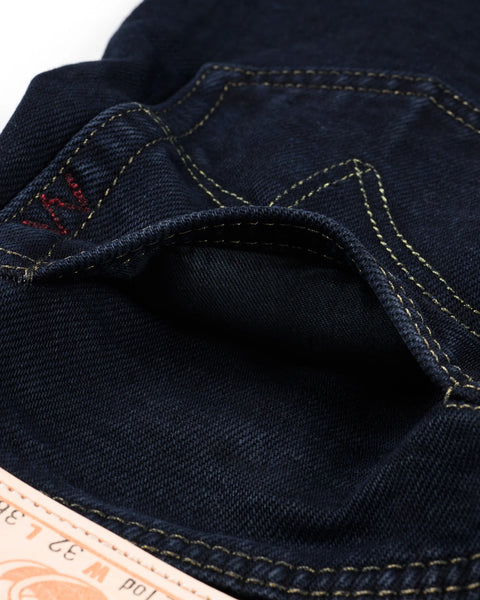 Iron Heart IH-888S-21od indigo overdyed black in 21oz selvedge denim jeans available at Rugged Gentlemen Shoppe