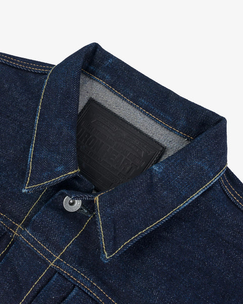 Ironheart IHJ-139-IND selvedge denim type II jacket 19oz collar close-up in Rugged Gentlemen Shoppe Singapore