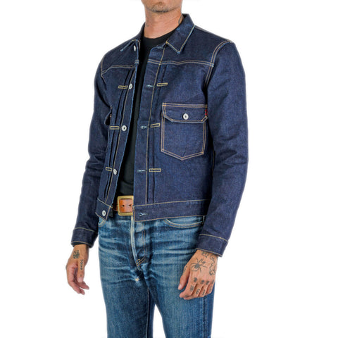 Ironheart IHJ-139-IND selvedge denim type II jacket 19oz side view model wearing in Rugged Gentlemen Shoppe Singapore