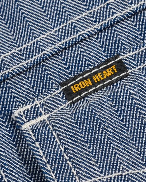 Iron Heart IHJ-164-BLU herringbone work jacket 10.5oz selvedge denim jeans available at Rugged Gentlemen Shoppe