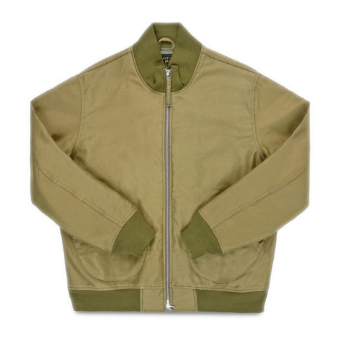 Iron Heart IHM-52-KHA 12oz Whipcord Tanker Jacket in Khaki front view available at Rugged Gentlemen Shoppe