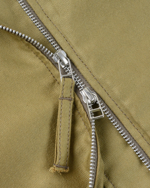 Iron Heart IHM-52-KHA 12oz Whipcord Tanker Jacket in Khaki close-up zipper view