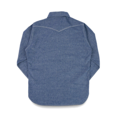 Iron Heart 10oz IHSH-13-BLU selvedge chambray western shirt available at Rugged Gentlemen Shoppe