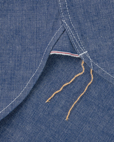 Iron Heart 10oz IHSH-13-BLU selvedge chambray western shirt available at Rugged Gentlemen Shoppe