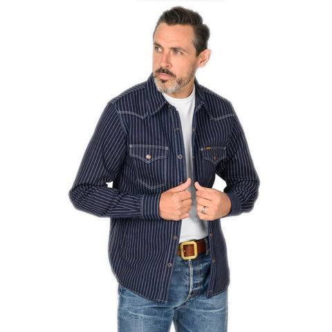 Iron Heart IHSH-227-IND 12oz CPO Wabash Shirt show my model front view
