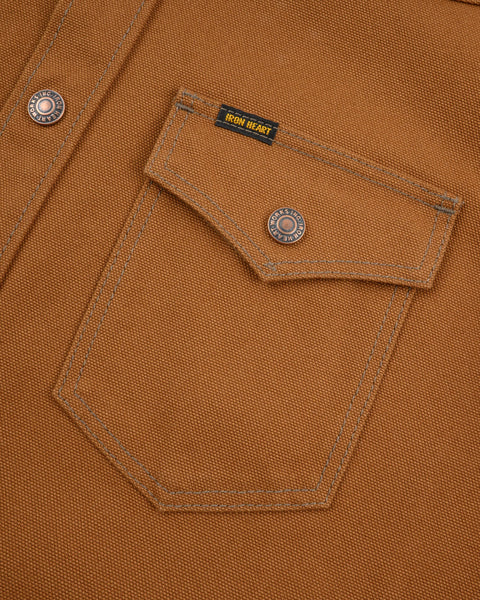 Iron Heart IHSH-422-BRN 17oz Cotton Duck CPO Shirt available at Rugged Gentlemen Shoppe Singapore