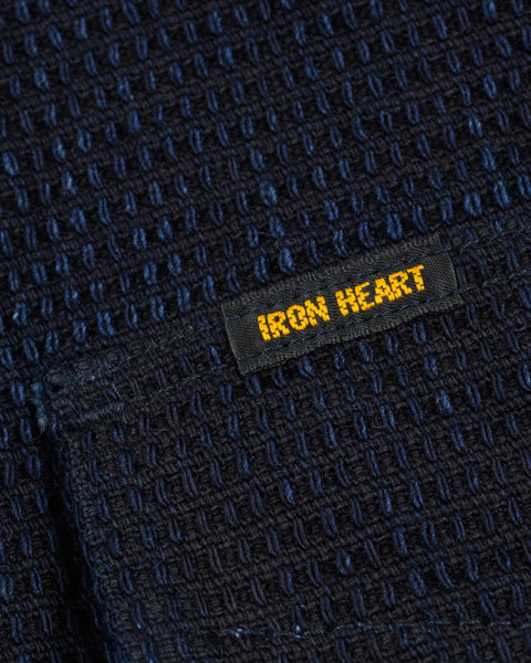 Iron Heart IHSH-437-IND Dobby Cloth CPO Shirt in indigo in 13.5oz selvedge denim jeans available at Rugged Gentlemen Shoppe