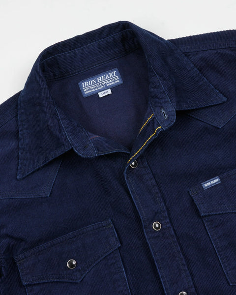 Iron Heart IHSH-438-IND in 7.5oz selvedge corduroy western shirt available at Rugged Gentlemen Shoppe