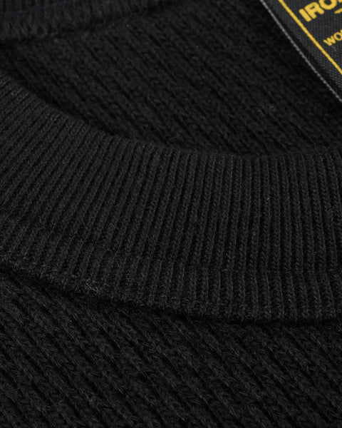 Iron Heart IHSW-86-BLK Heavyweight Thermal Crew Neck Sweater in Black available at Rugged Gentlemen Shoppe