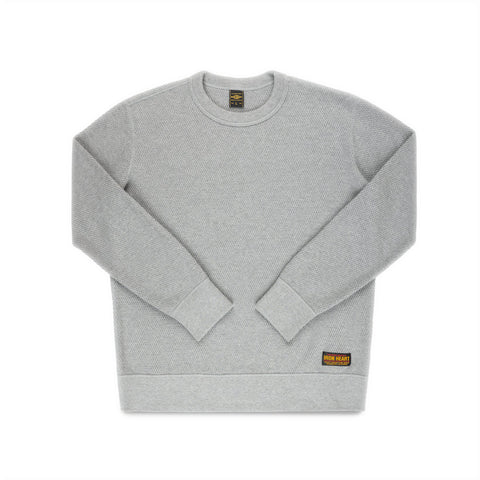 Iron Heart IHSW-86-GRY Heavyweight Thermal Crew Neck Sweater in grey available at Rugged Gentlemen Shoppe
