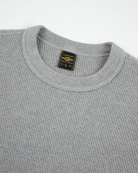 Iron Heart IHSW-86-GRY Heavyweight Thermal Crew Neck Sweater in grey available at Rugged Gentlemen Shoppe