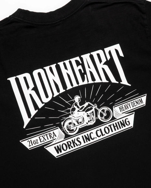 Iron Heart IHT-2601-BLK 7.5oz Loopwheel Cotton Graphic T-Shirt Made in Japan available at Rugged Gentlemen Shoppe Singapore