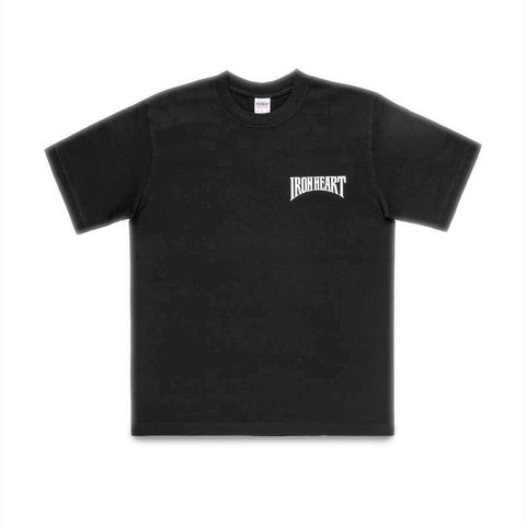Front view of Iron Heart IHT-2601-BLK Japanese loopwheel cotton graphic t-shirt
