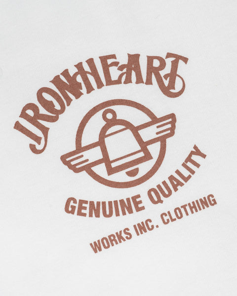 Iron Heart IHT-2603-WHT 7.5oz Loopwheel Cotton Graphic T-Shirt Made in Japan available at Rugged Gentlemen Shoppe Singapore