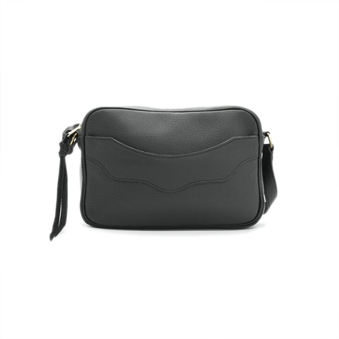 OGL 9981 small tumbled full-grain leather handbag in black handcrafted by Obbi Good Label