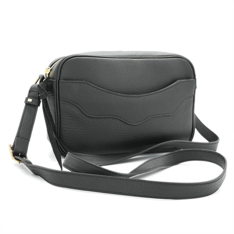 Handmade small black leather handbag with clean minimalist design for everyday carry