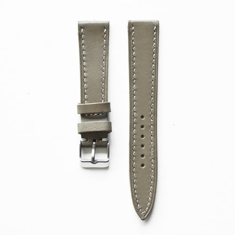 Hand-stitched Buttero leather watch strap handmade by Obbi Good Label using traditional saddle stitching techniques