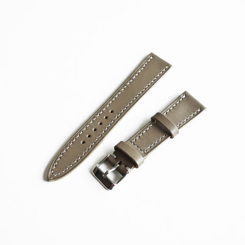 Hand-stitched Buttero leather watch strap handmade by Obbi Good Label using traditional saddle stitching techniques