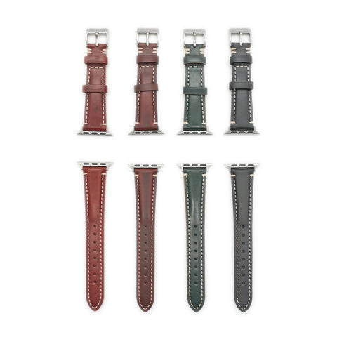Japanese Shinki Hikaku shell cordovan Apple Watch strap handmade by Obbi Good Label for Apple Watch and Apple Watch Ultra