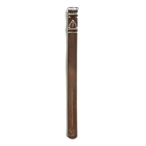 Walnut Horween Shell Cordovan NATO watch strap designed for field watches and mechanical watches
