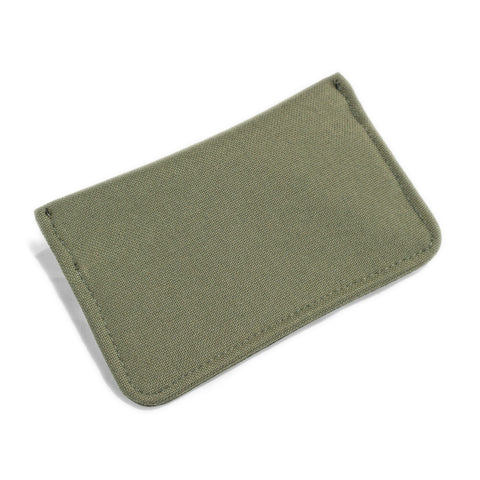 ORIGO Utility Wallet in olive abrasion-resistant technical canvas back view by Obbi Good Label.