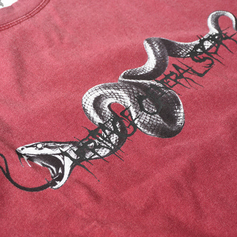 HGS Snake Boxy T-Shirt Washed Red
