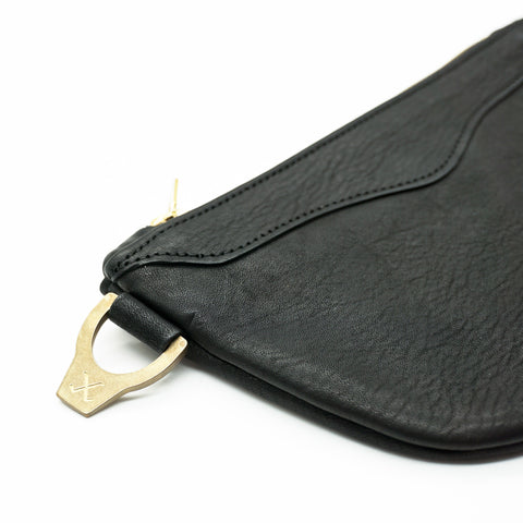 OGL BRAVE Horsehide Zipper Wallet Black