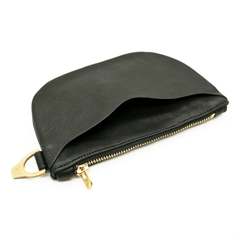 OGL BRAVE Horsehide Zipper Wallet Black