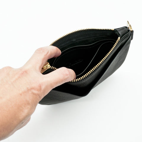 OGL BRAVE Horsehide Zipper Wallet Black