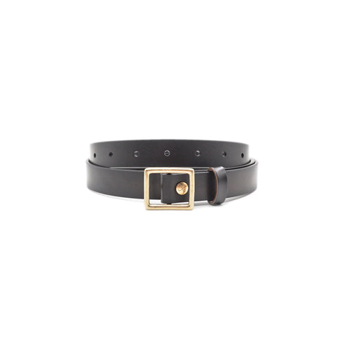 OGL Belt Obbies Square Buckle Leather Belt Full-Dyed Black