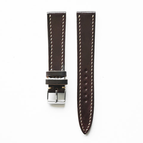 OGL WTC HANDSTITCH SHELL CORDOVAN WATCH STRAP NO.8 VTG 20-16MM