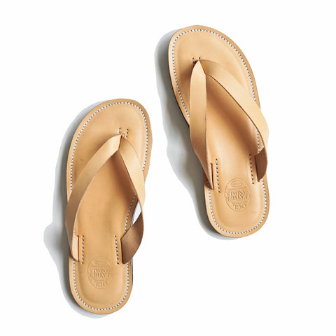 SANDAL KULIT SOLE TONG GAYA OGL/DR NATURAL
