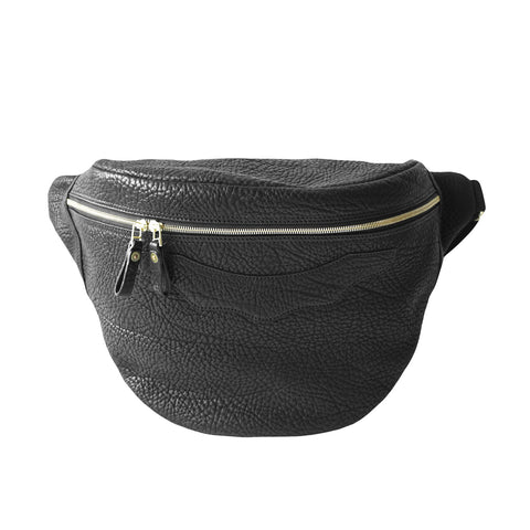 OGL 9981 Leather Hobo Messenger Bag Black